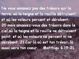 Matthieu 6.19-21